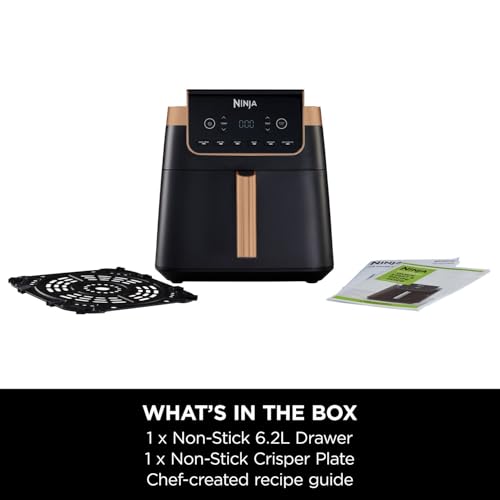 ninja air fryer max pro, 6.2l, uses no oil, large square single drawer, roast, bake, air fry ninja air fryer max pro, 6.2l, uses no oil, large square single drawer, roast, bake, air fry