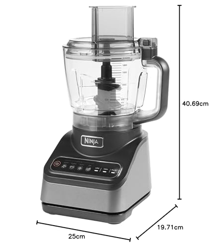 ninja food processor with 4 automatic programs; chop, puree, slice, mix, and 3 manual speeds, 2.1l bowl ninja food processor with 4 automatic programs; chop, puree, slice, mix, and 3 manual speeds, 2.1l bowl