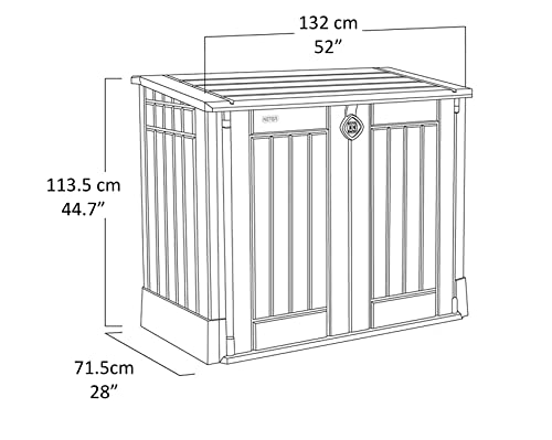 keter store it out midi outdoor garden storage shed, beige and brown, 130 x 74 x 110 cm keter store it out midi outdoor garden storage shed, beige and brown, 130 x 74 x 110 cm