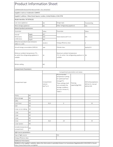comfee' rct87bl2(e) under counter fridge freezer, 87l double door small fridge freezer with light comfee' rct87bl2(e) under counter fridge freezer, 87l double door small fridge freezer with light