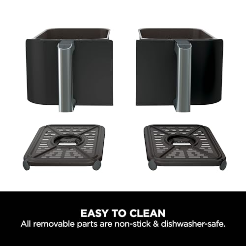 ninja foodi dual zone digital air fryer, 2 drawers, 7.6l, 4 in 1, uses no oil, air fry, max crisp, roast, reheat ninja foodi dual zone digital air fryer, 2 drawers, 7.6l, 4 in 1, uses no oil, air fry, max crisp, roast, reheat