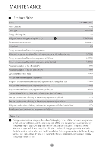 comfee' freestanding heat pump tumble dryer,8kg front load, a+ class, 16 programmes comfee' freestanding heat pump tumble dryer,8kg front load, a+ class, 16 programmes