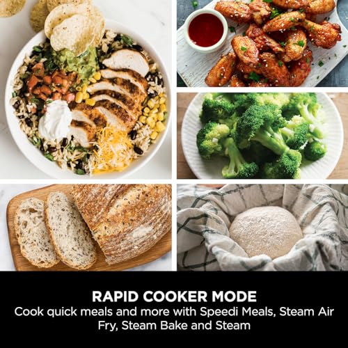 ninja speedi 10 in 1 rapid cooker, air fryer and multi cooker, 5.7l, meals for 4 in 15 minutes, air fry, steam ninja speedi 10 in 1 rapid cooker, air fryer and multi cooker, 5.7l, meals for 4 in 15 minutes, air fry, steam