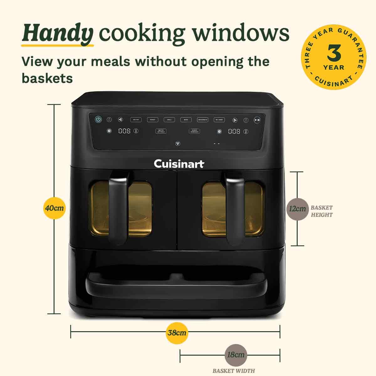 cuisinart tri zone 13.6l air fryer & oven | pfas free | xxxl capacity | 3 independent cooking zones cuisinart tri zone 13.6l air fryer & oven | pfas free | xxxl capacity | 3 independent cooking zones
