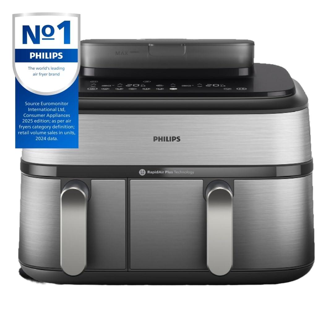 philips air fryer 5000 series dual basket with steam – 9l capacity, rapidair plus technology philips air fryer 5000 series dual basket with steam – 9l capacity, rapidair plus technology