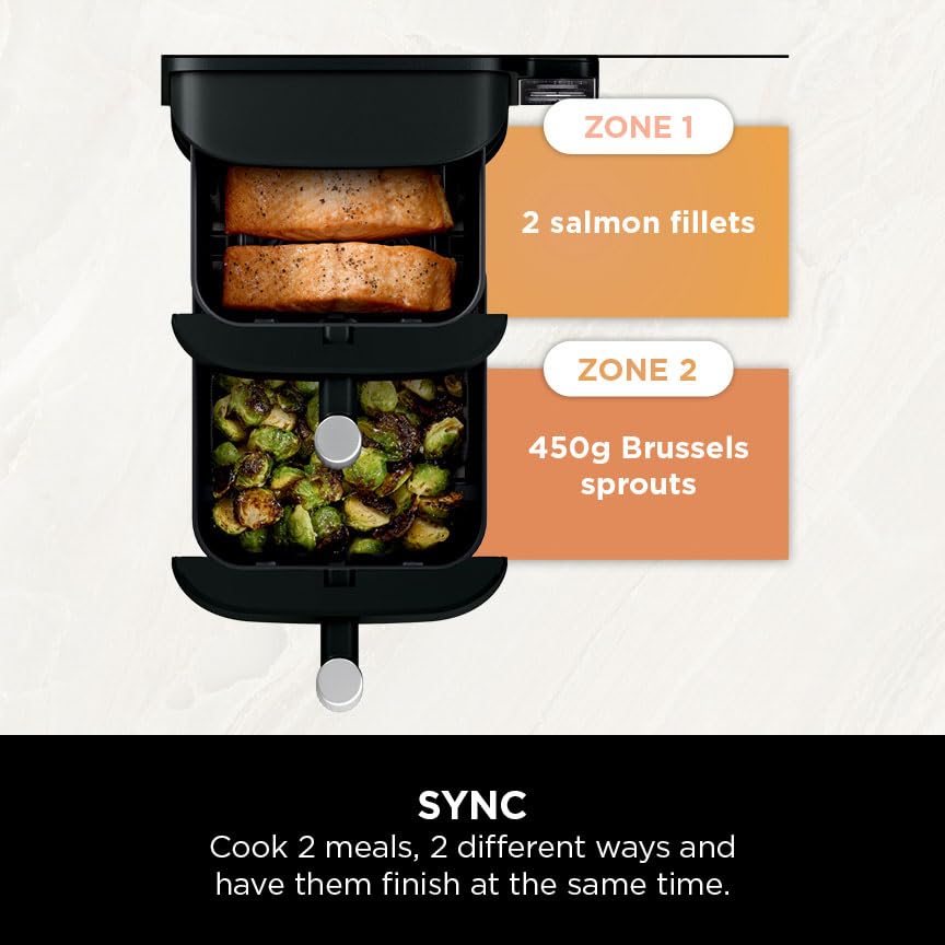ninja double stack air fryer, vertical dual drawer air fryer with 4 cooking levels, 2 drawers and 2 racks ninja double stack air fryer, vertical dual drawer air fryer with 4 cooking levels, 2 drawers and 2 racks