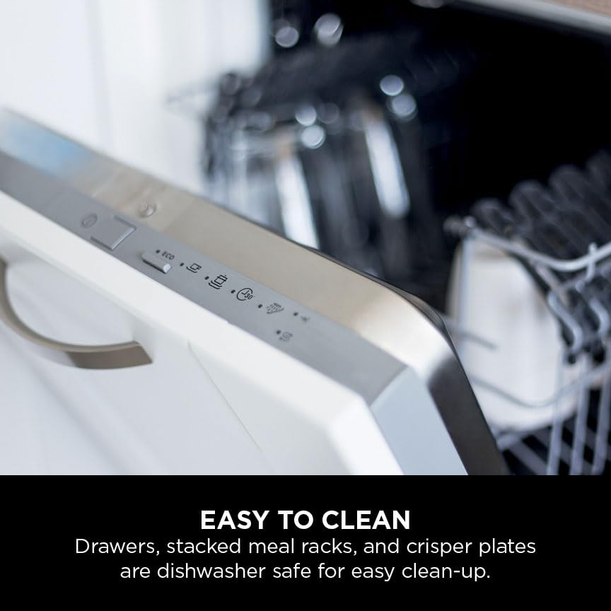 ninja double stack air fryer, vertical dual drawer air fryer with 4 cooking levels, 2 drawers and 2 racks ninja double stack air fryer, vertical dual drawer air fryer with 4 cooking levels, 2 drawers and 2 racks