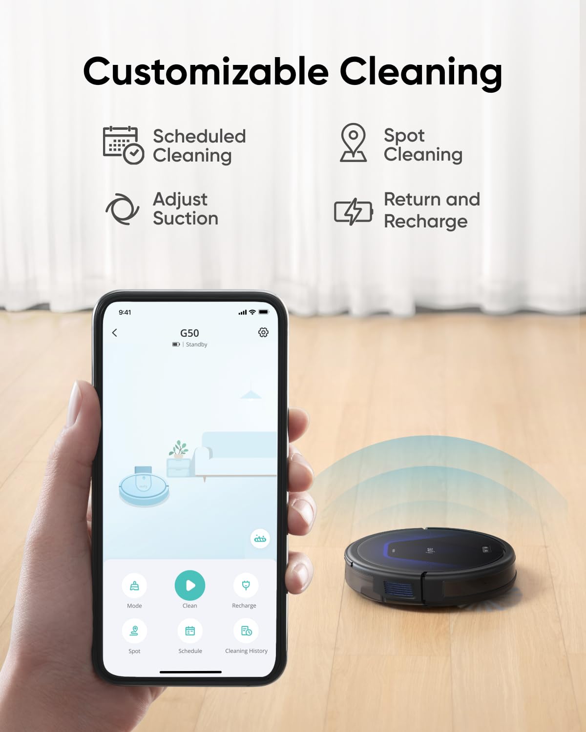 eufy g50 robot vacuum cleaner with 4,000 pa strong suction, pro detangle comb, roller brush eufy g50 robot vacuum cleaner with 4,000 pa strong suction, pro detangle comb, roller brush