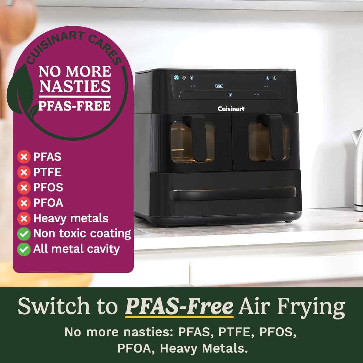 cuisinart tri zone 13.6l air fryer & oven | pfas free | xxxl capacity | 3 independent cooking zones cuisinart tri zone 13.6l air fryer & oven | pfas free | xxxl capacity | 3 independent cooking zones