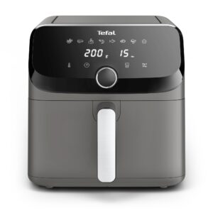 tefal easy fry mega air fryer, 7.5l capacity (serves up to 8), 8 preset programs, compact design