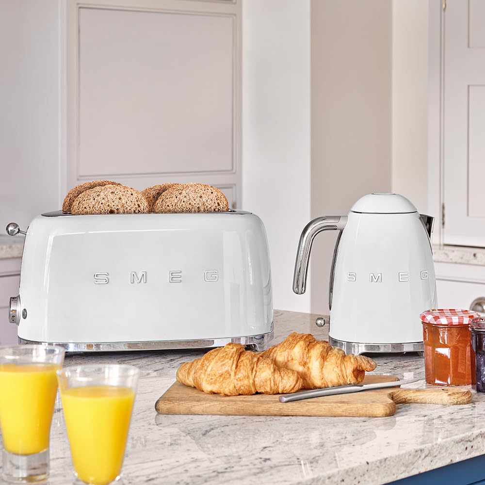 smeg klf03whuk 1.7ltr 3kw kettle and tsf01whuk 2 slice toaster set in white smeg klf03whuk 1.7ltr 3kw kettle and tsf01whuk 2 slice toaster set in white