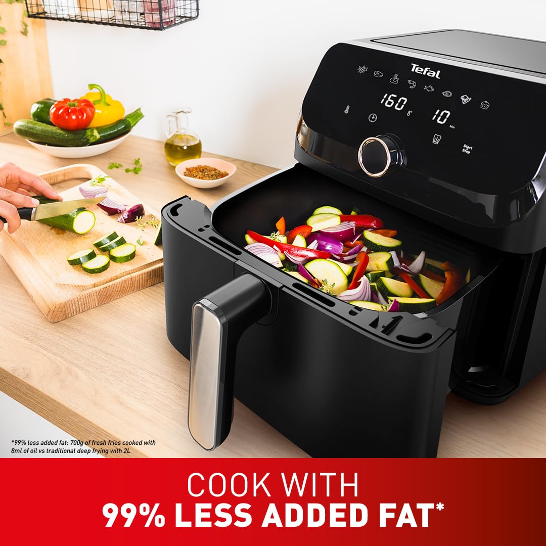 tefal easy fry mega air fryer, 7.5l capacity (serves up to 8), 8 preset cooking programs tefal easy fry mega air fryer, 7.5l capacity (serves up to 8), 8 preset cooking programs