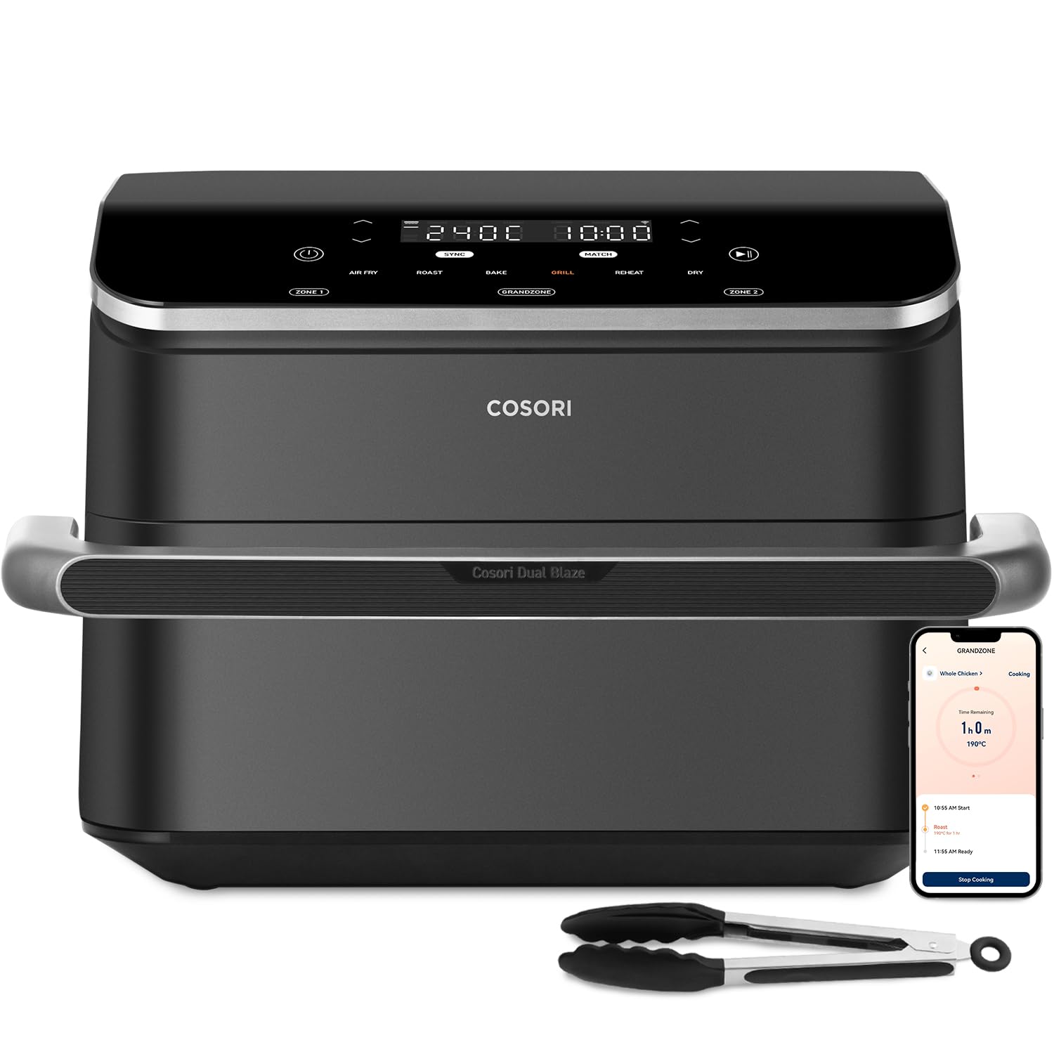 cosori dual air fryer twinfry, 10l flexible capacity, single & double zone convertible, 4 fast heaters cosori dual air fryer twinfry, 10l flexible capacity, single & double zone convertible, 4 fast heaters