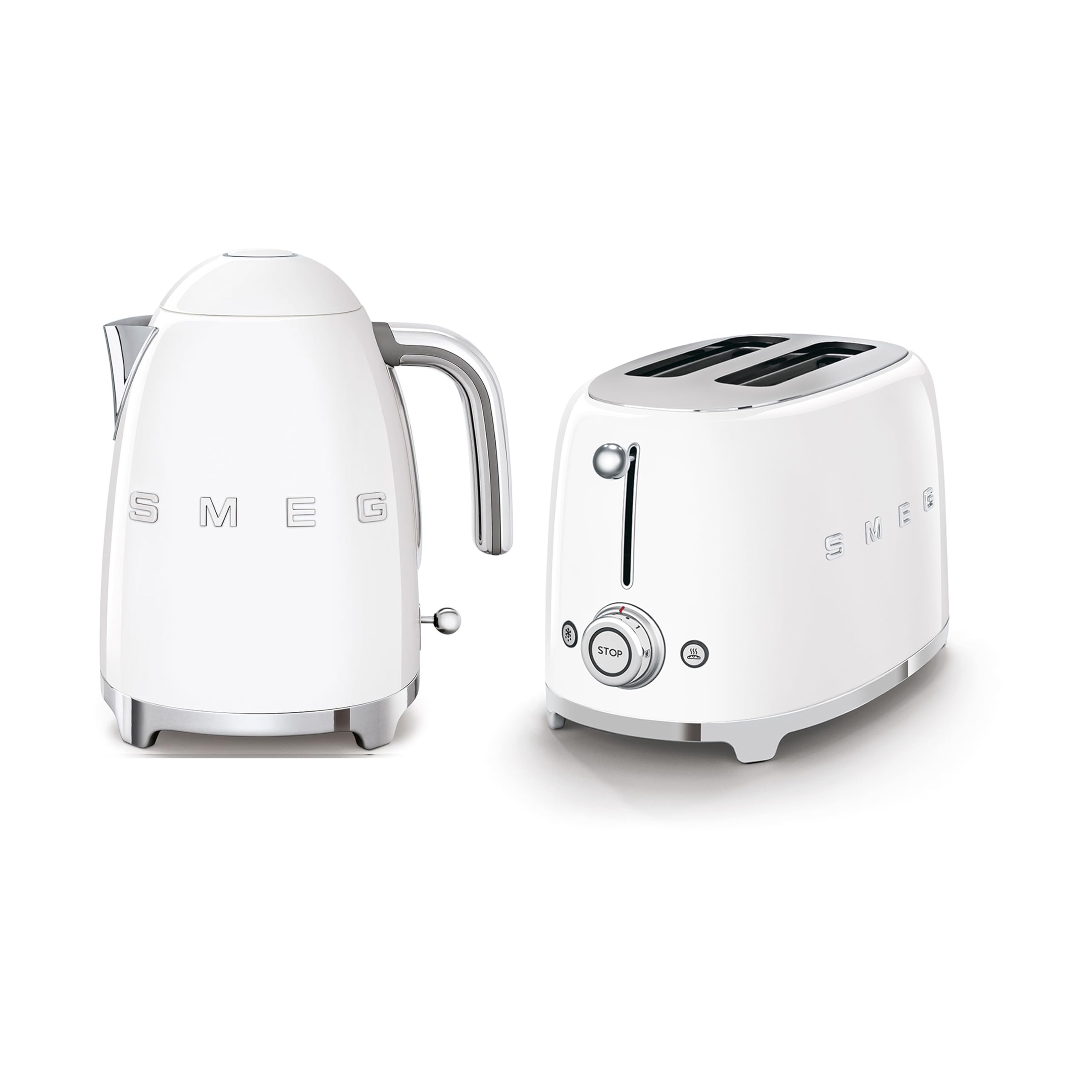 smeg klf03whuk 1.7ltr 3kw kettle and tsf01whuk 2 slice toaster set in white smeg klf03whuk 1.7ltr 3kw kettle and tsf01whuk 2 slice toaster set in white