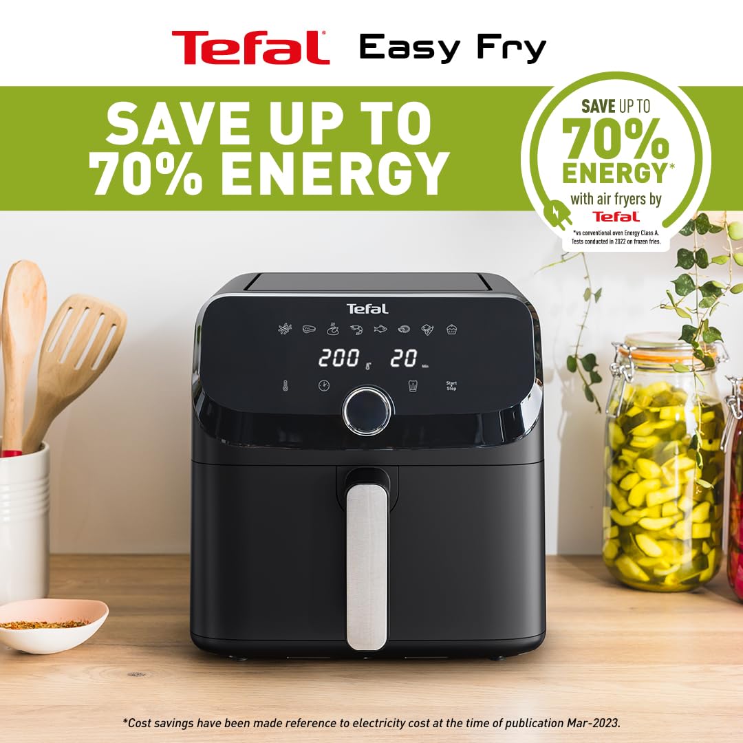 tefal easy fry mega air fryer, 7.5l capacity (serves up to 8), 8 preset cooking programs tefal easy fry mega air fryer, 7.5l capacity (serves up to 8), 8 preset cooking programs