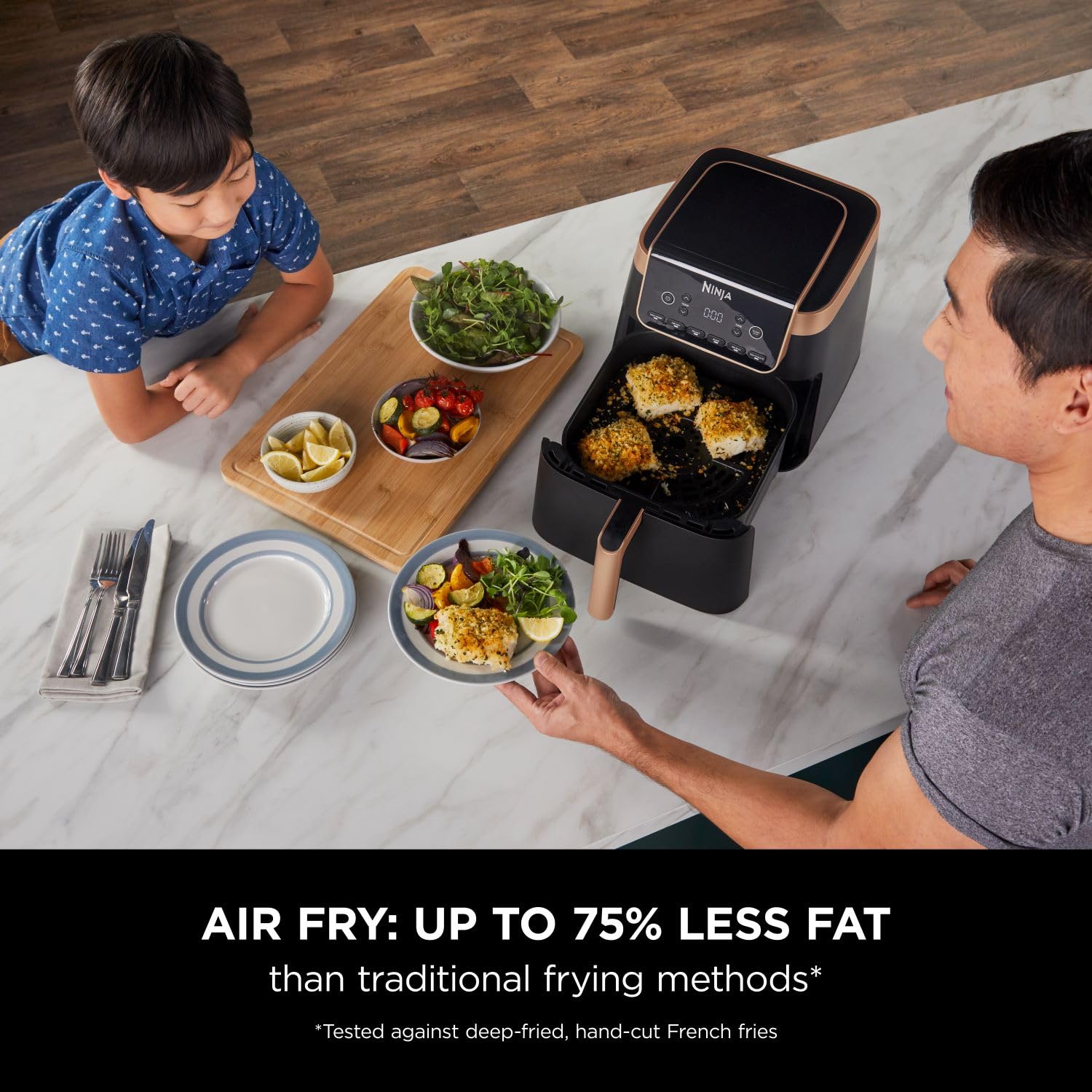 ninja air fryer max pro, 6.2l, uses no oil, large square single drawer, roast, bake, air fry ninja air fryer max pro, 6.2l, uses no oil, large square single drawer, roast, bake, air fry
