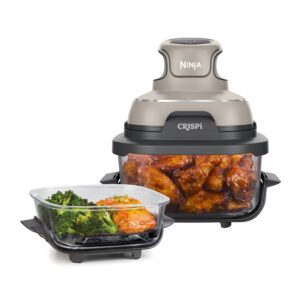 ninja crispi portable air fryer, 3.8l, 4 in 1: air fry, roast, keep warm, recrisp, space saving compact design