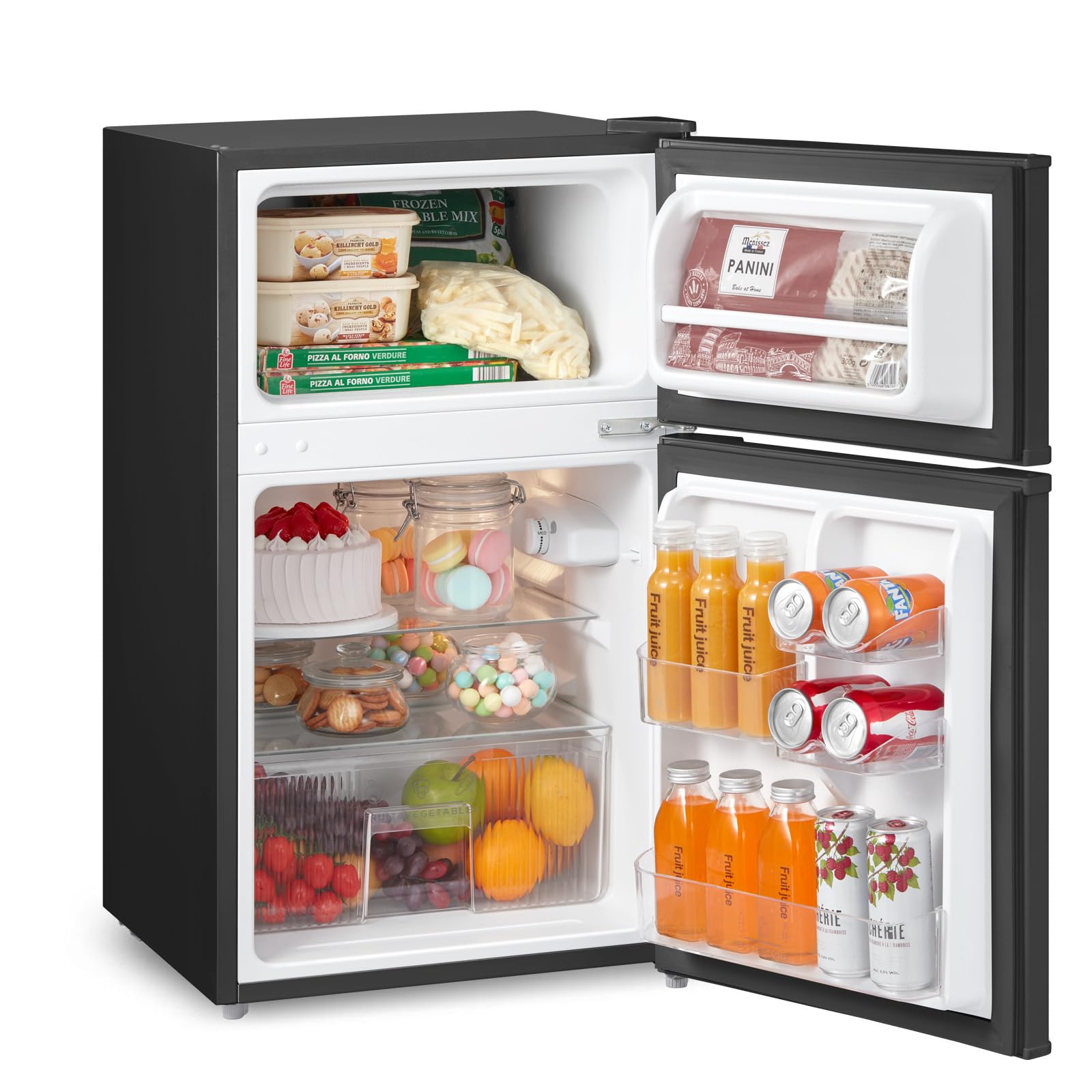 comfee' rct87bl2(e) under counter fridge freezer, 87l double door small fridge freezer with light comfee' rct87bl2(e) under counter fridge freezer, 87l double door small fridge freezer with light