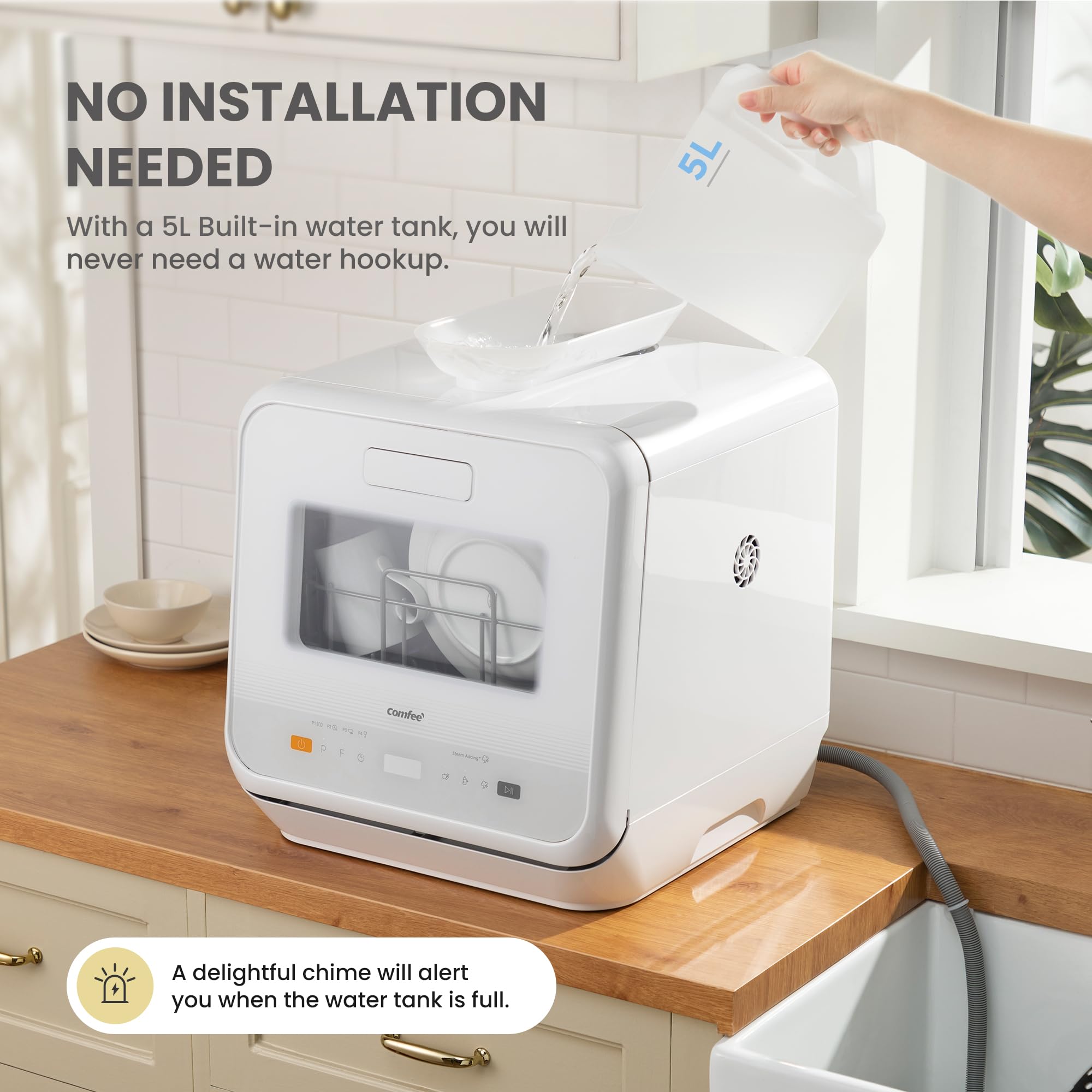 comfee' table top dishwasher, mini countertop dishwasher with 6+3 programs, steam wash comfee' table top dishwasher, mini countertop dishwasher with 6+3 programs, steam wash