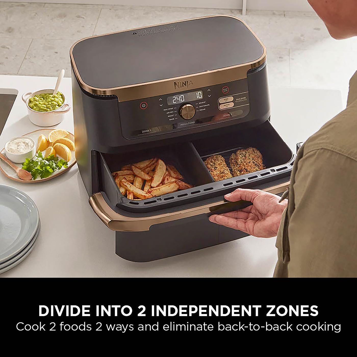 ninja foodi flexdrawer air fryer, dual zone with removable divider, large 10.4l drawer, 7 in 1 ninja foodi flexdrawer air fryer, dual zone with removable divider, large 10.4l drawer, 7 in 1
