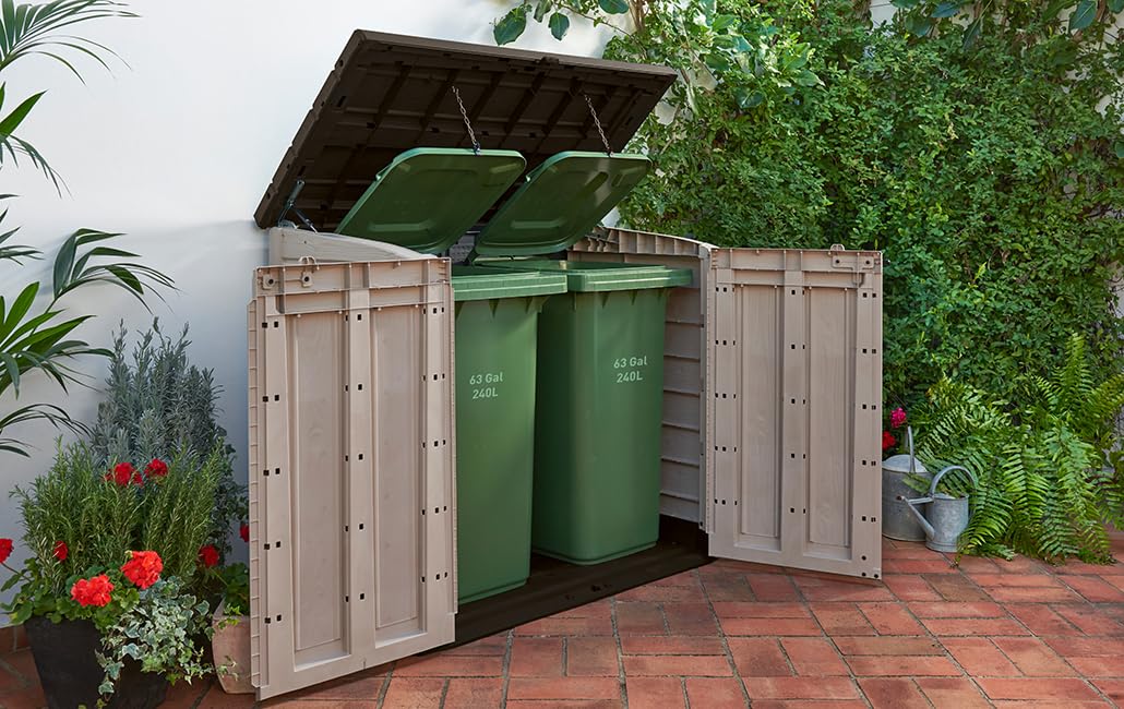 keter store it out max outdoor garden storage shed, beige and brown, 145.5 x 82 x 125 cm (l x h x w) keter store it out max outdoor garden storage shed, beige and brown, 145.5 x 82 x 125 cm (l x h x w)