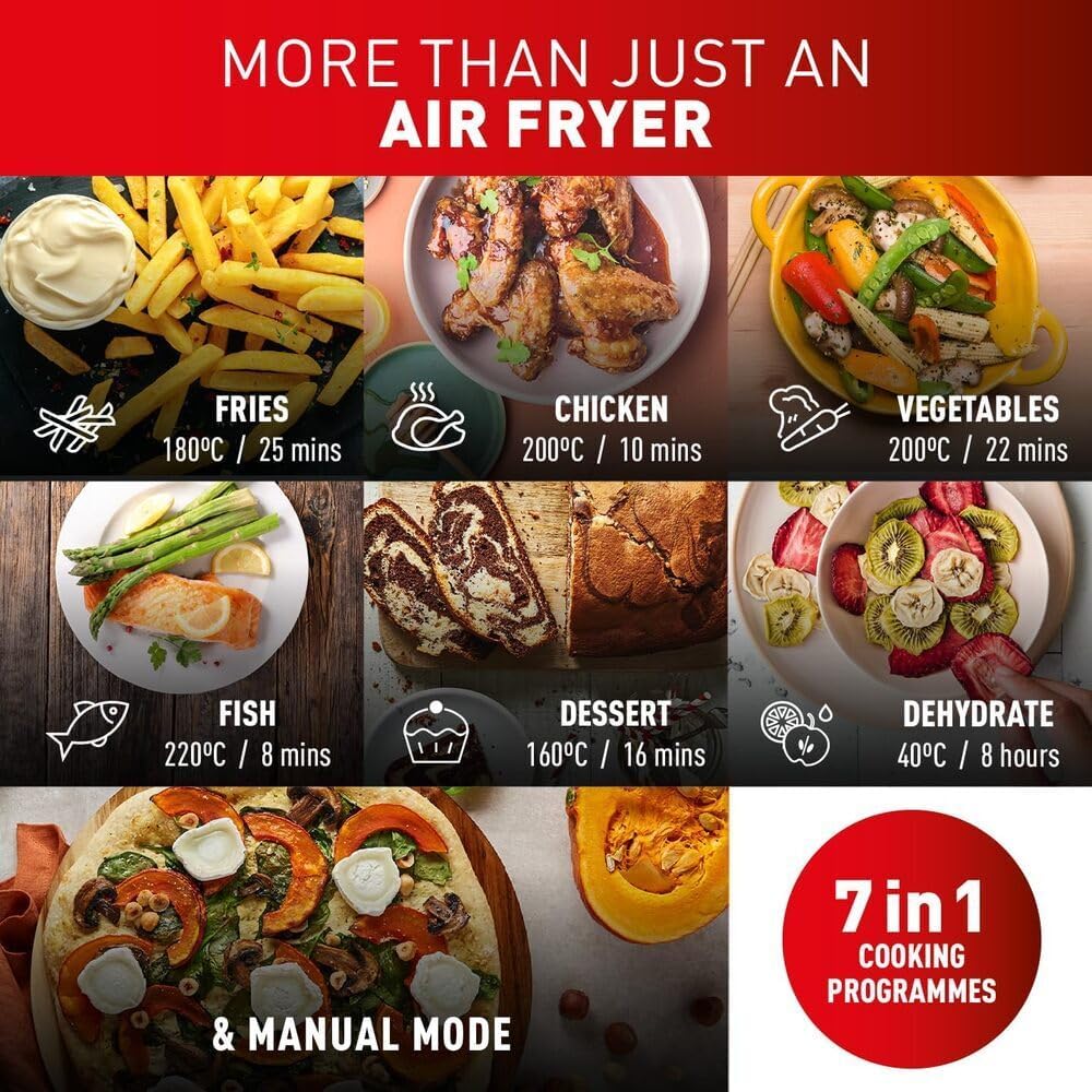 tefal easy fry dual zone digital air fryer, 2 drawers, 8.3l, 8in1, air fry, extra crisp, roast, bake, reheat tefal easy fry dual zone digital air fryer, 2 drawers, 8.3l, 8in1, air fry, extra crisp, roast, bake, reheat