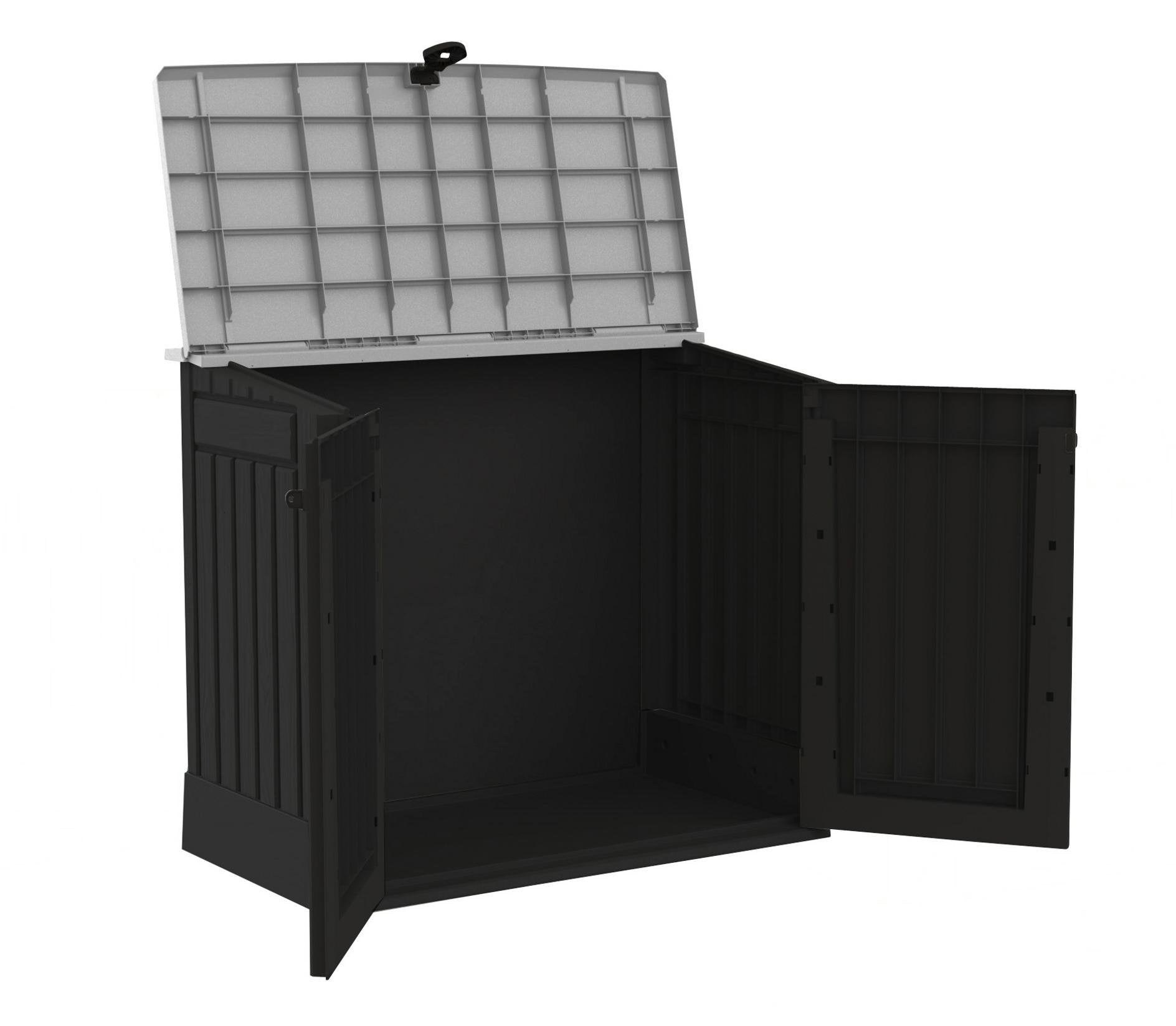 keter store it out midi outdoor garden storage shed, black and grey, 130 x 74 x 110 cm keter store it out midi outdoor garden storage shed, black and grey, 130 x 74 x 110 cm
