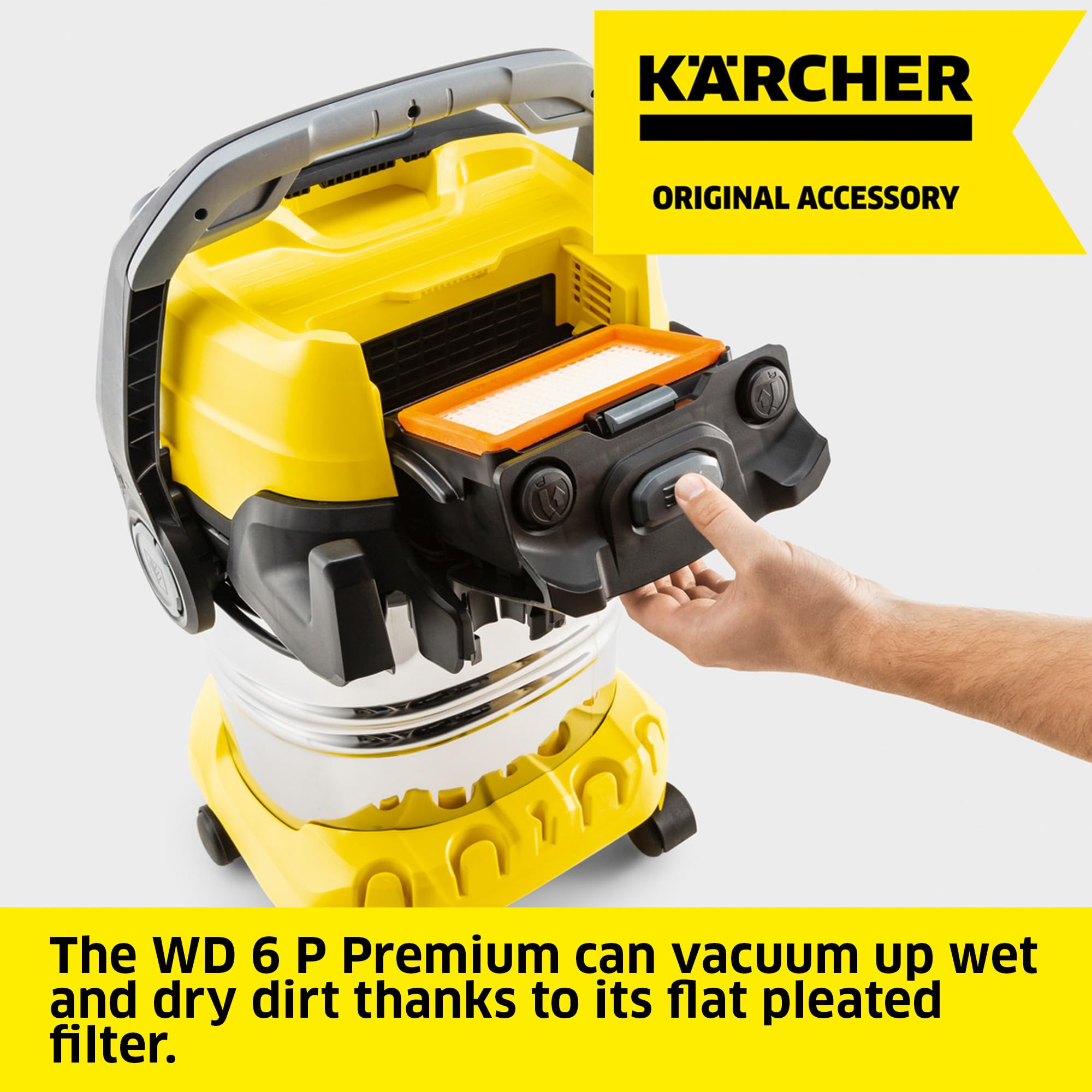 kärcher wet and dry vacuum cleaner wd 6 p premium, blower function, 1,300 w, stainless steel container kärcher wet and dry vacuum cleaner wd 6 p premium, blower function, 1,300 w, stainless steel container