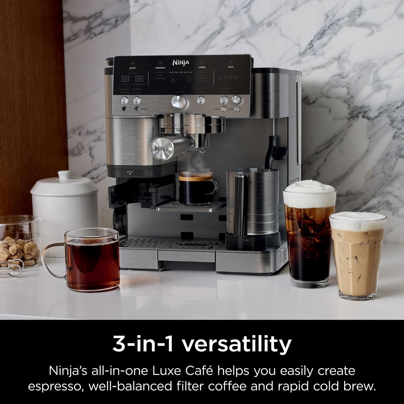 ninja luxe premier 3 in 1 coffee machine, latte, cappuccino, cold brew & espresso maker ninja luxe premier 3 in 1 coffee machine, latte, cappuccino, cold brew & espresso maker