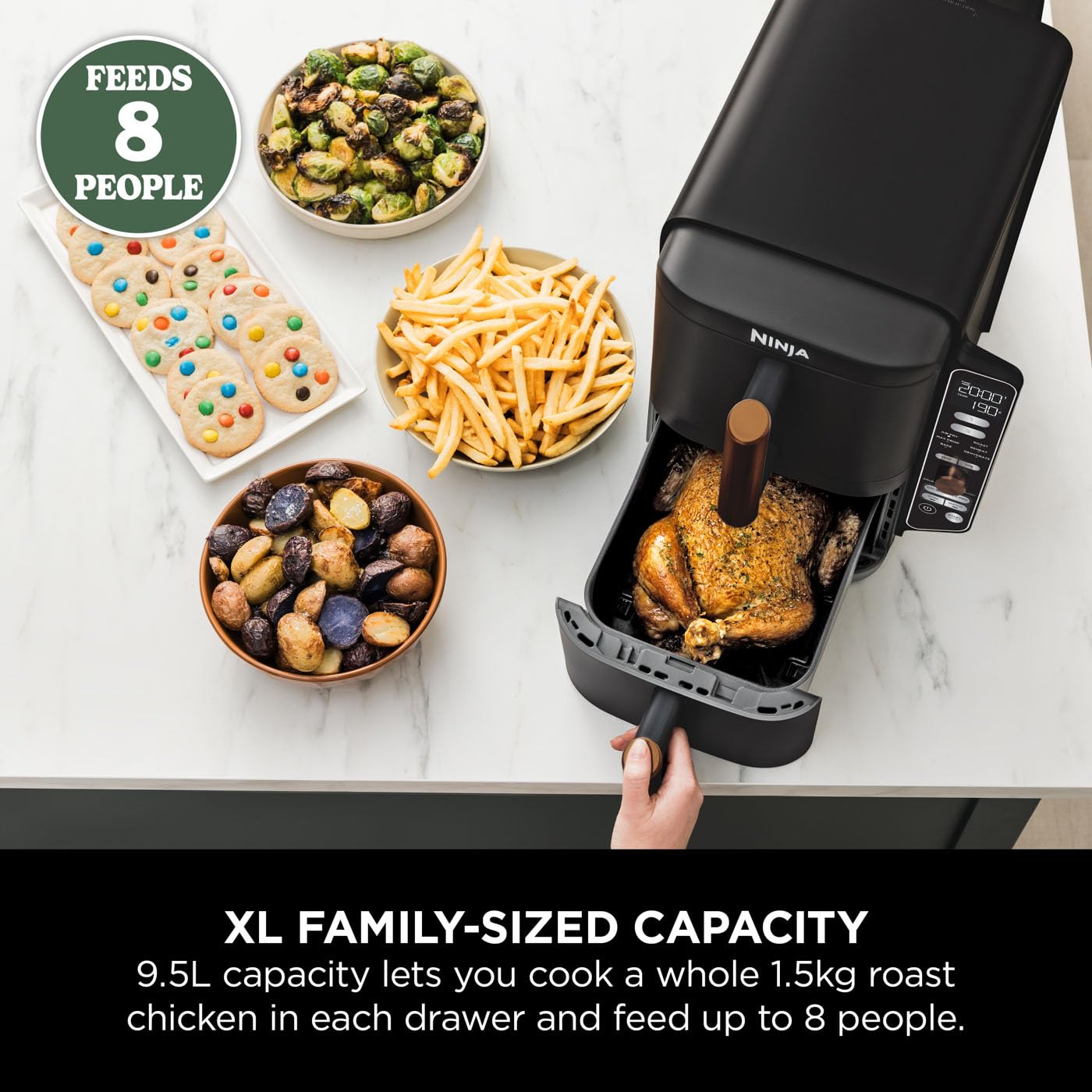 ninja double stack xl air fryer, vertical dual drawer air fryer with 4 cooking levels, 2 drawers & 2 racks ninja double stack xl air fryer, vertical dual drawer air fryer with 4 cooking levels, 2 drawers & 2 racks