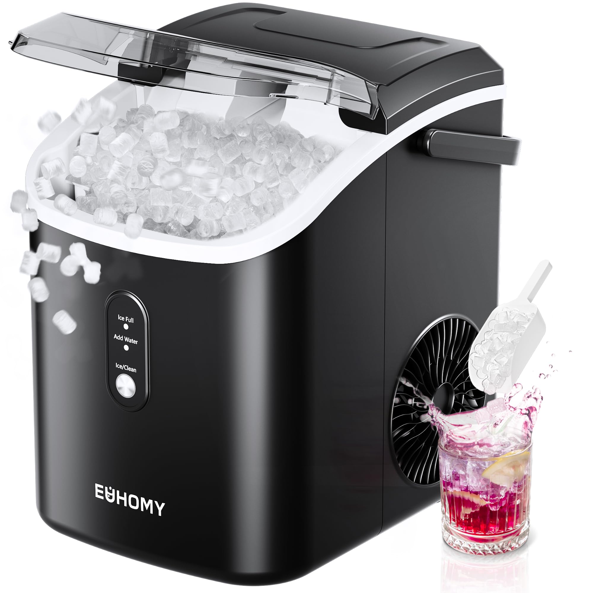 euhomy nugget ice maker, chewable pellet ice machine with handle, ready in 6 mins, 15.5kg/24h euhomy nugget ice maker, chewable pellet ice machine with handle, ready in 6 mins, 15.5kg/24h
