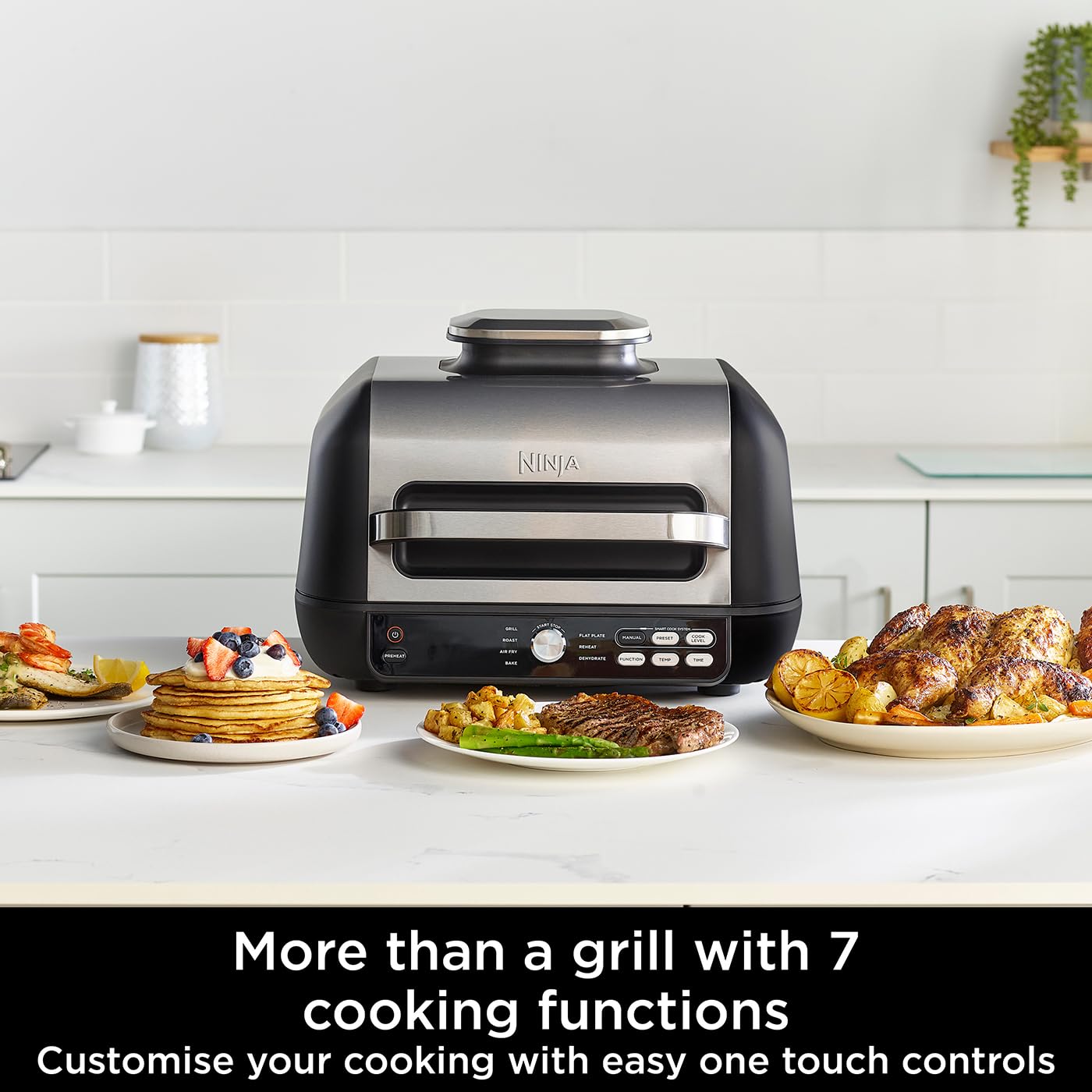 ninja foodi max pro health grill, flat plate & air fryer 3.8l with digital cooking probe, 7 in 1, air fry ninja foodi max pro health grill, flat plate & air fryer 3.8l with digital cooking probe, 7 in 1, air fry