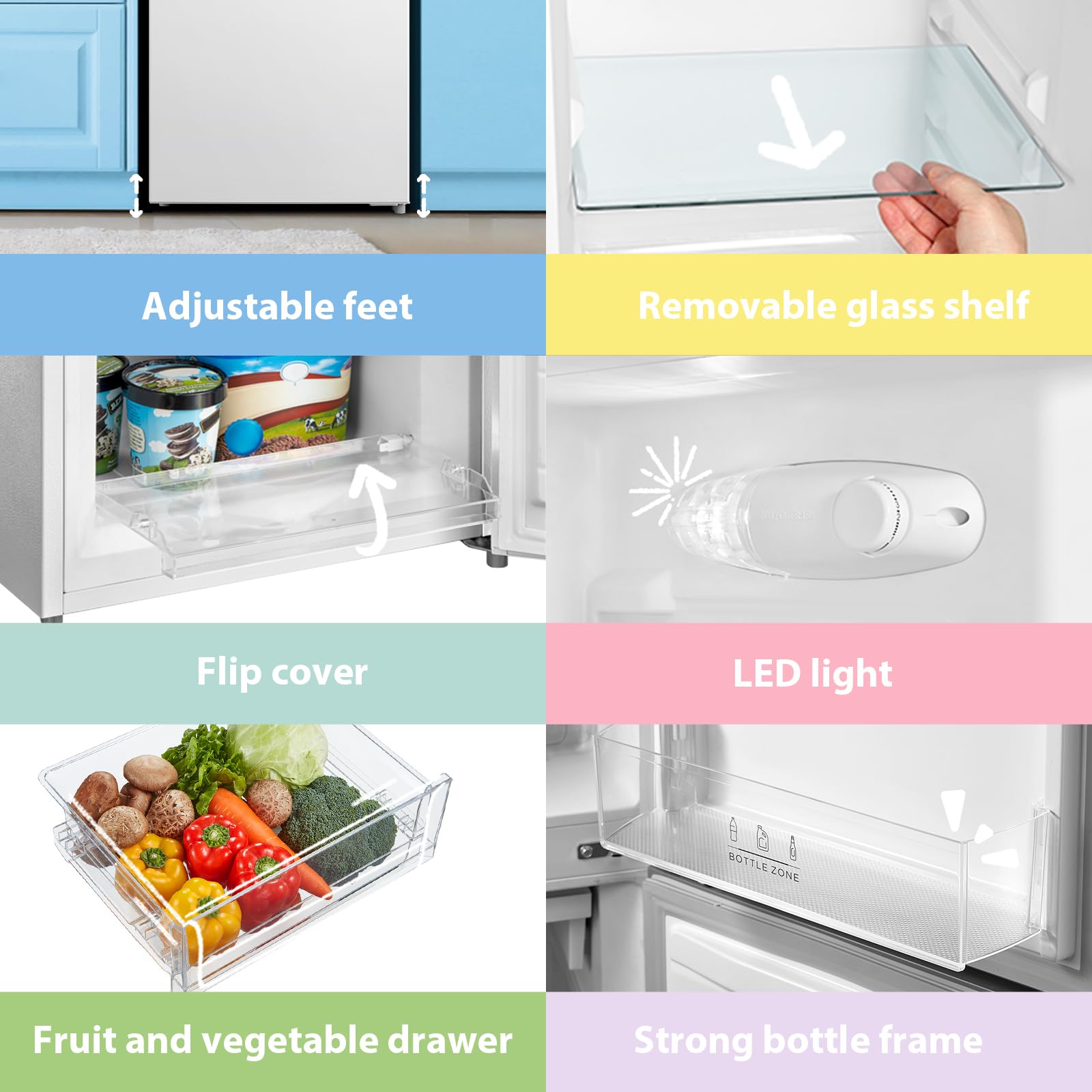 comfee' freestanding fridge freezer 174 litre rcb169wh2(e) low frost fridge with reversible door hinge energy saving led lights & adjustable thermostat – low noise white comfee' freestanding fridge freezer 174 litre rcb169wh2(e) low frost fridge with reversible door hinge energy saving led lights & adjustable thermostat – low noise white