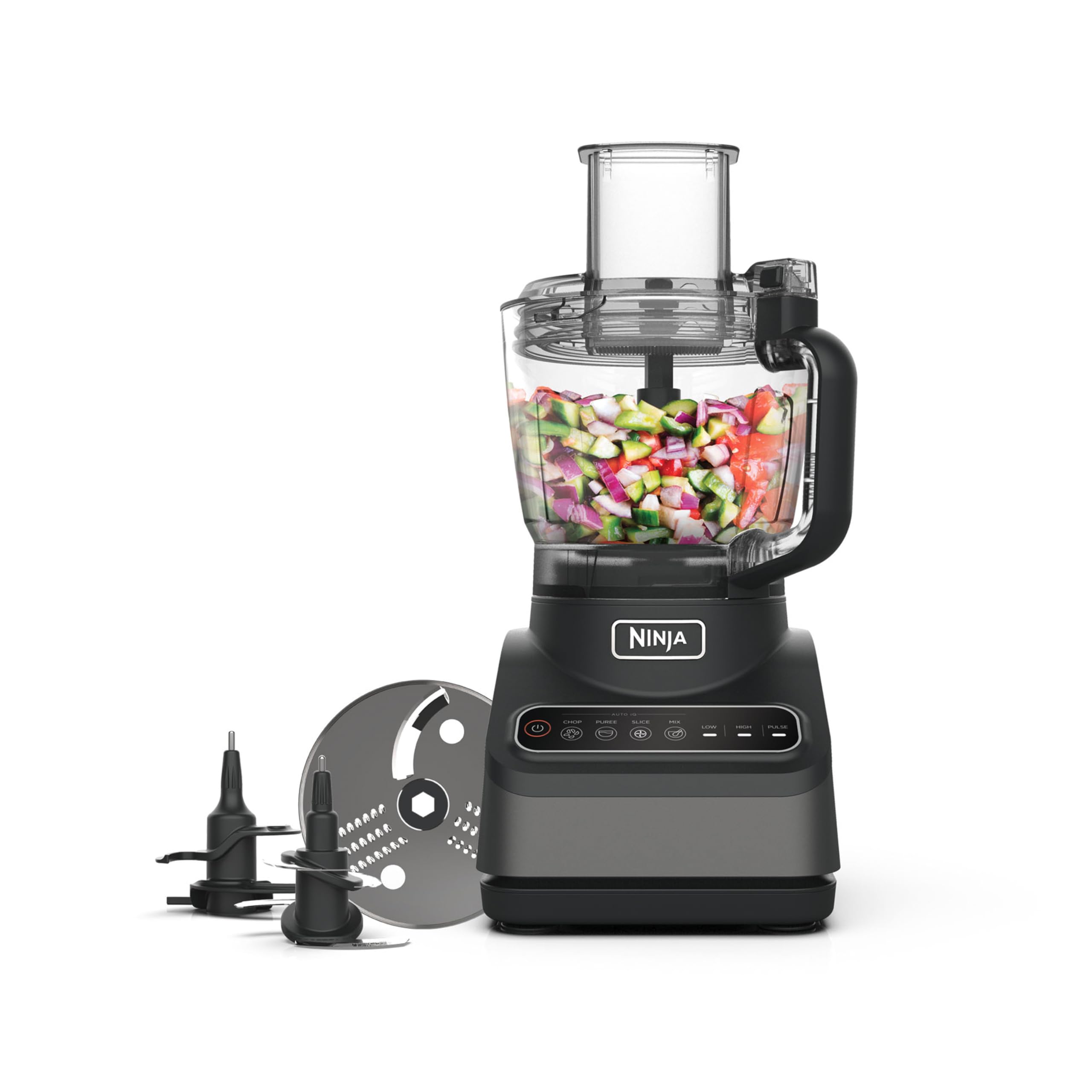 ninja food processor with 4 automatic programs; chop, puree, slice, mix, and 3 manual speeds, 2.1l bowl ninja food processor with 4 automatic programs; chop, puree, slice, mix, and 3 manual speeds, 2.1l bowl