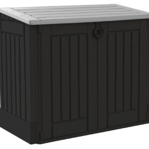 keter store it out midi outdoor garden storage shed, black and grey, 130 x 74 x 110 cm