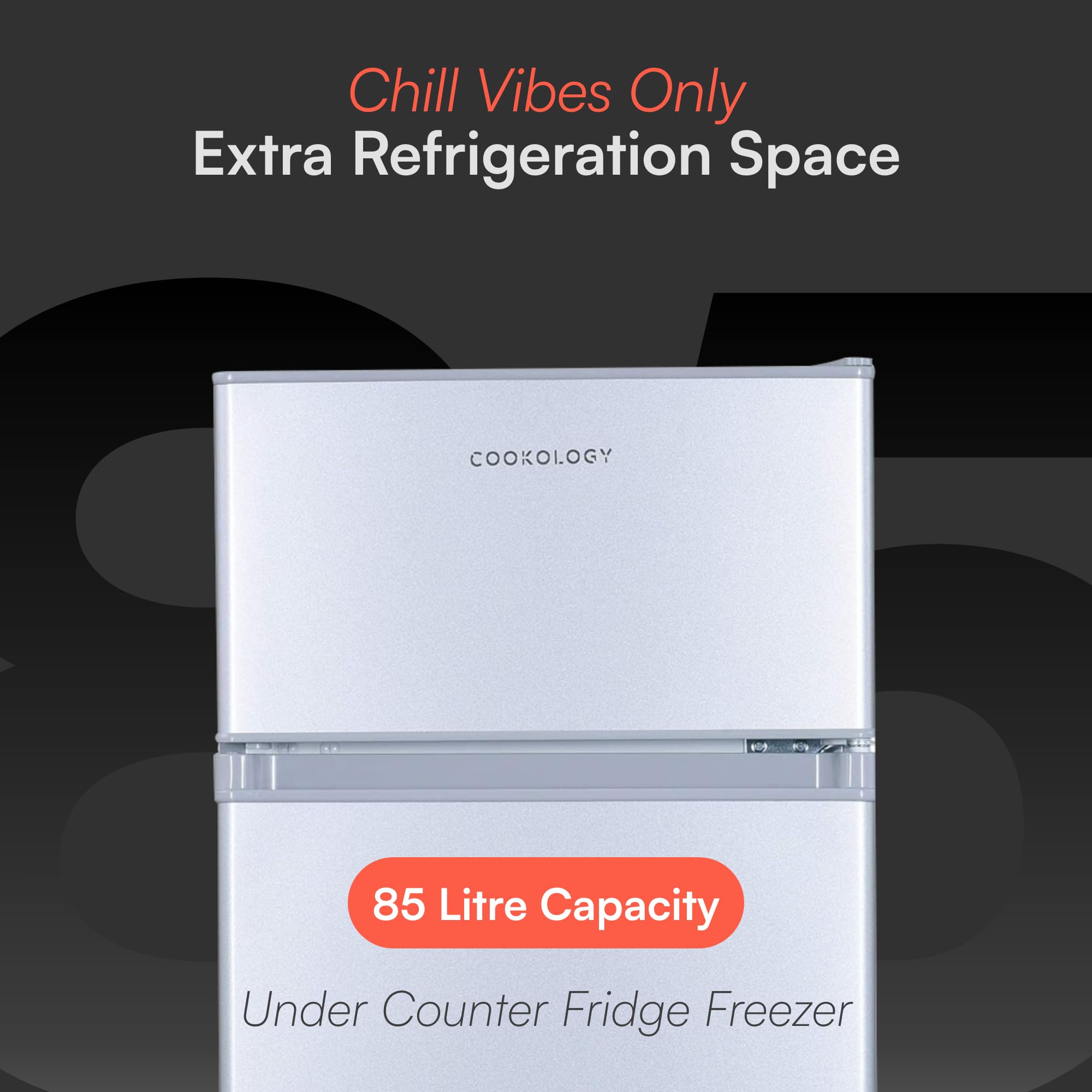 cookology ucff87sl 47cm freestanding under counter small fridge freezer in silver cookology ucff87sl 47cm freestanding under counter small fridge freezer in silver