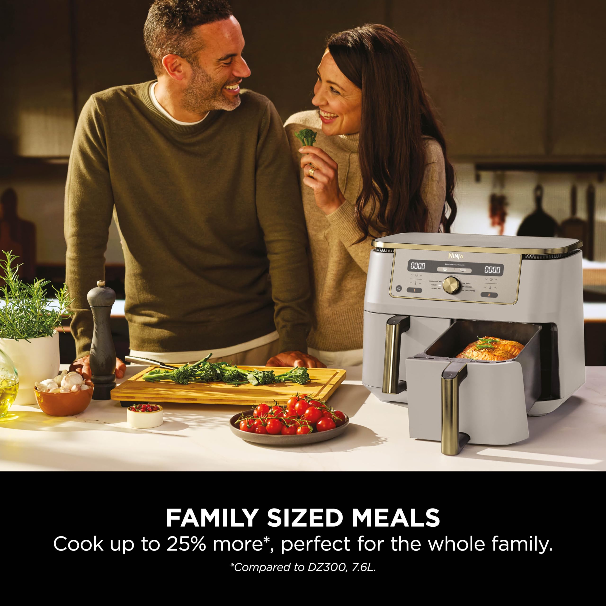 ninja max dual zone digital air fryer, 2 drawers, 9.5l, 6 in 1, uses no oil, air fry, max crisp ninja max dual zone digital air fryer, 2 drawers, 9.5l, 6 in 1, uses no oil, air fry, max crisp