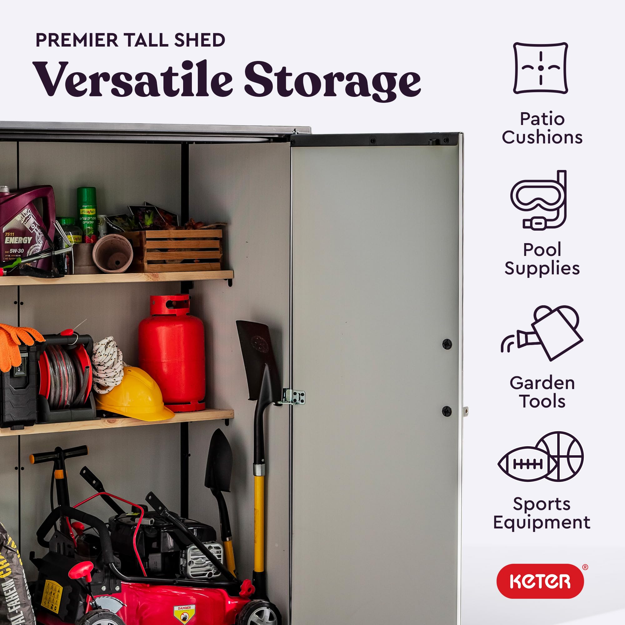 keter premier shed outdoor resin storage shed with shelf brackets for patio furniture, pool keter premier shed outdoor resin storage shed with shelf brackets for patio furniture, pool