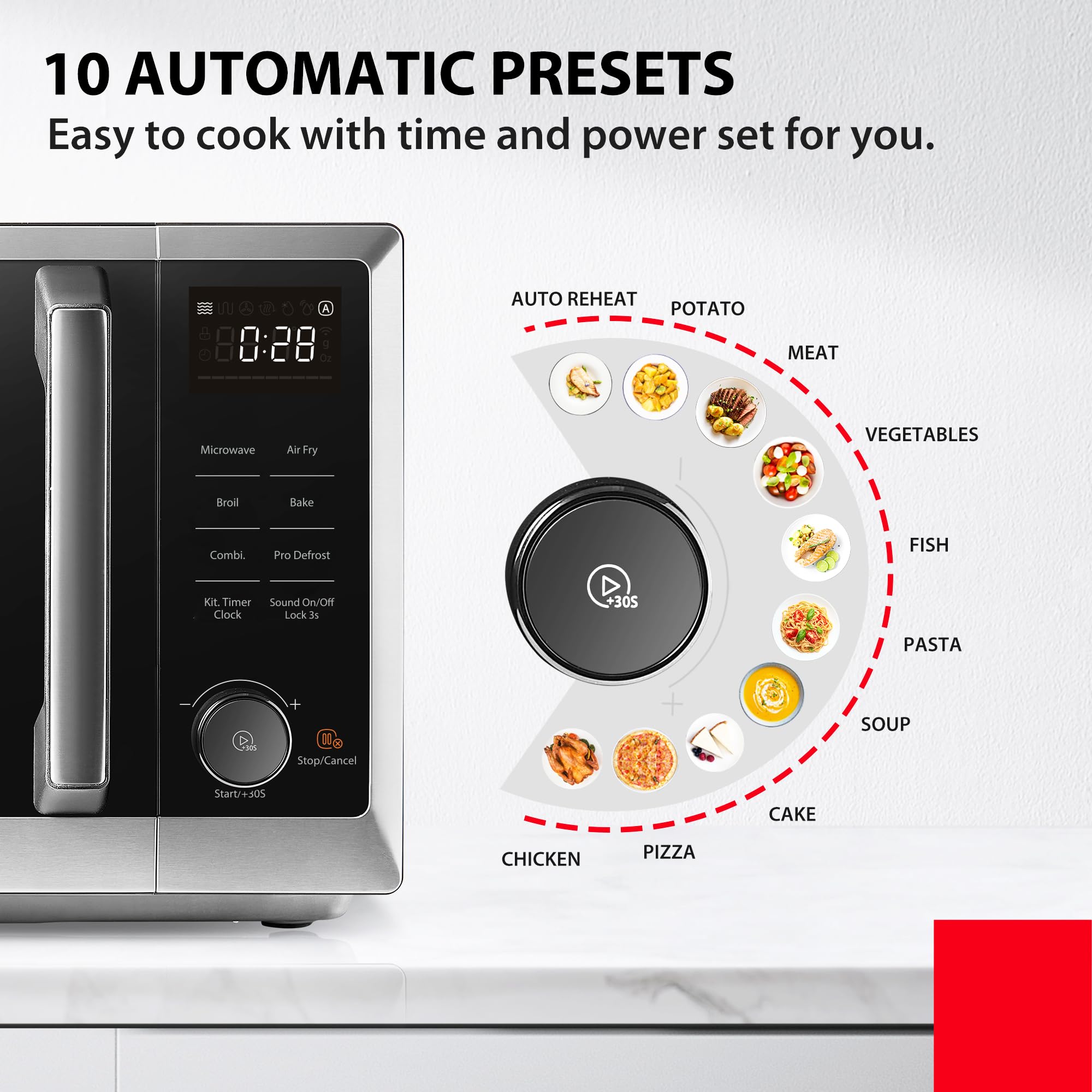 toshiba air fry auto menu combo 5 in 1 26l countertop microwave oven, broil, bake, combi toshiba air fry auto menu combo 5 in 1 26l countertop microwave oven, broil, bake, combi