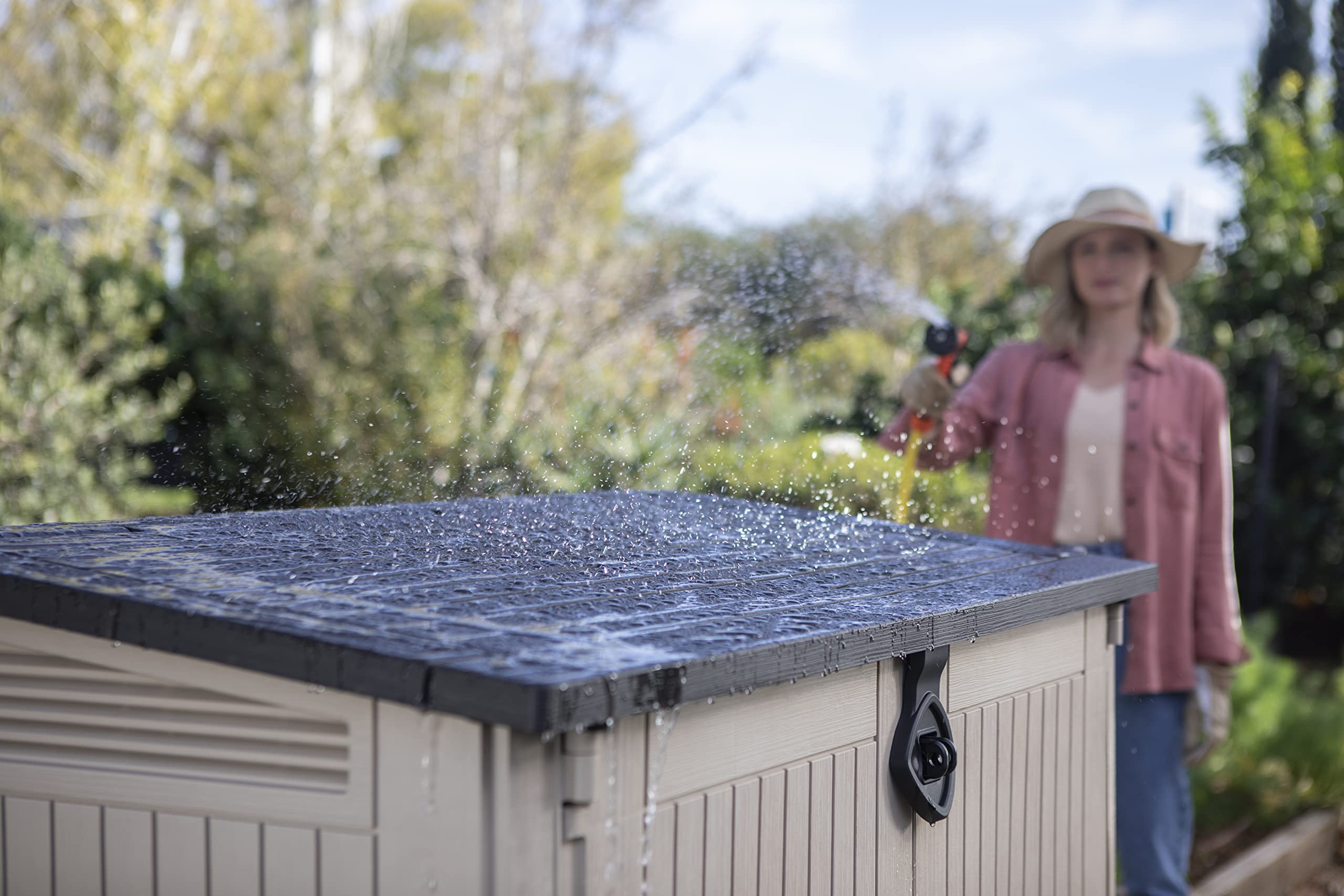 keter store it out midi outdoor garden storage shed, beige and brown, 130 x 74 x 110 cm keter store it out midi outdoor garden storage shed, beige and brown, 130 x 74 x 110 cm