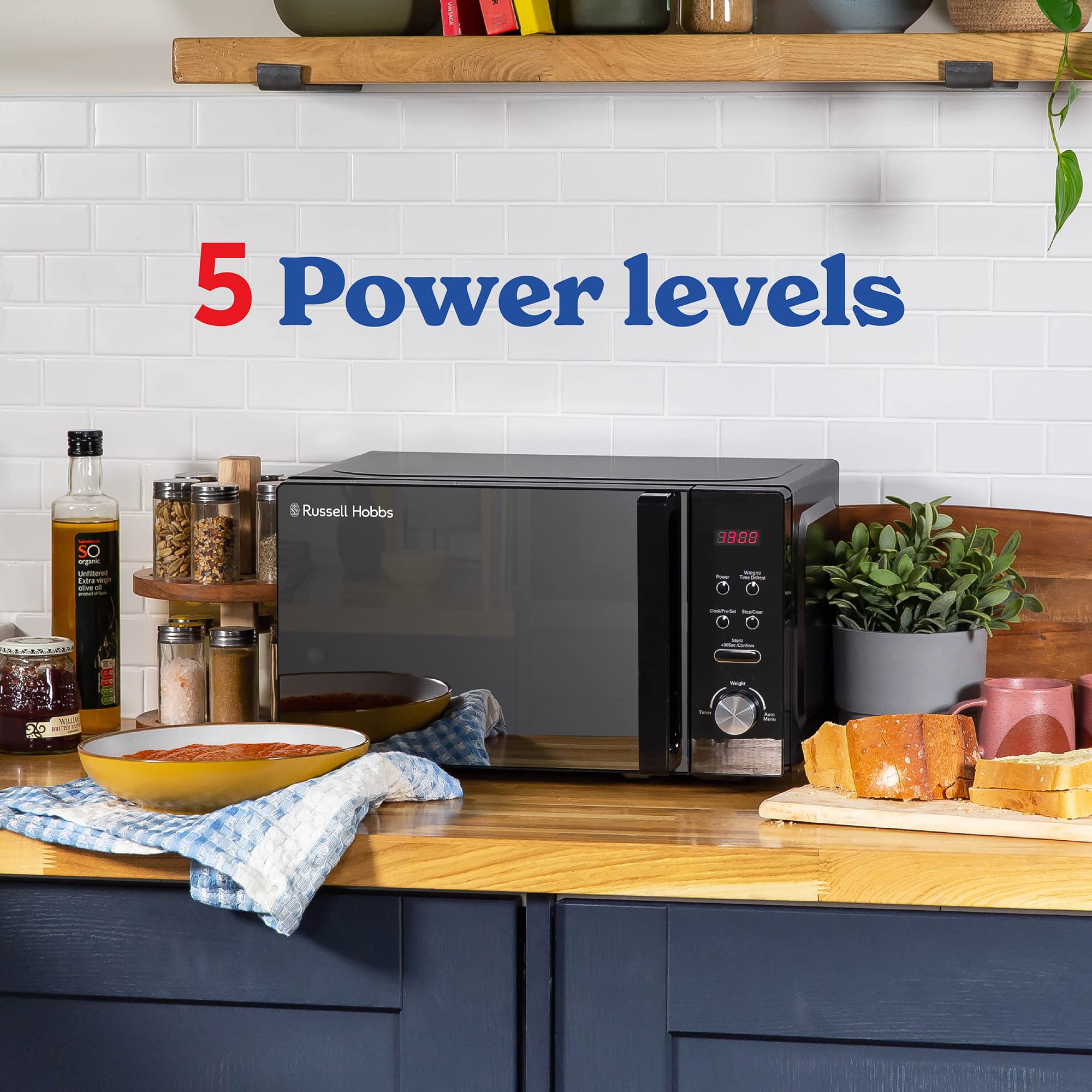 russell hobbs rhm2076b 20 litre 800 w black digital solo microwave with 5 power levels russell hobbs rhm2076b 20 litre 800 w black digital solo microwave with 5 power levels