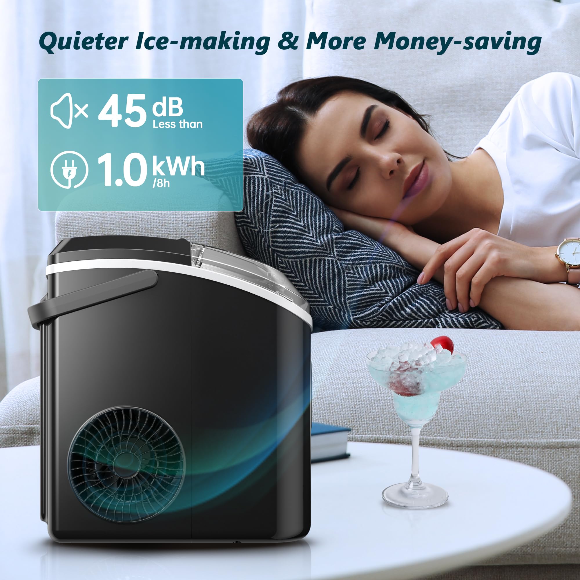 euhomy nugget ice maker, chewable pellet ice machine with handle, ready in 6 mins, 15.5kg/24h euhomy nugget ice maker, chewable pellet ice machine with handle, ready in 6 mins, 15.5kg/24h