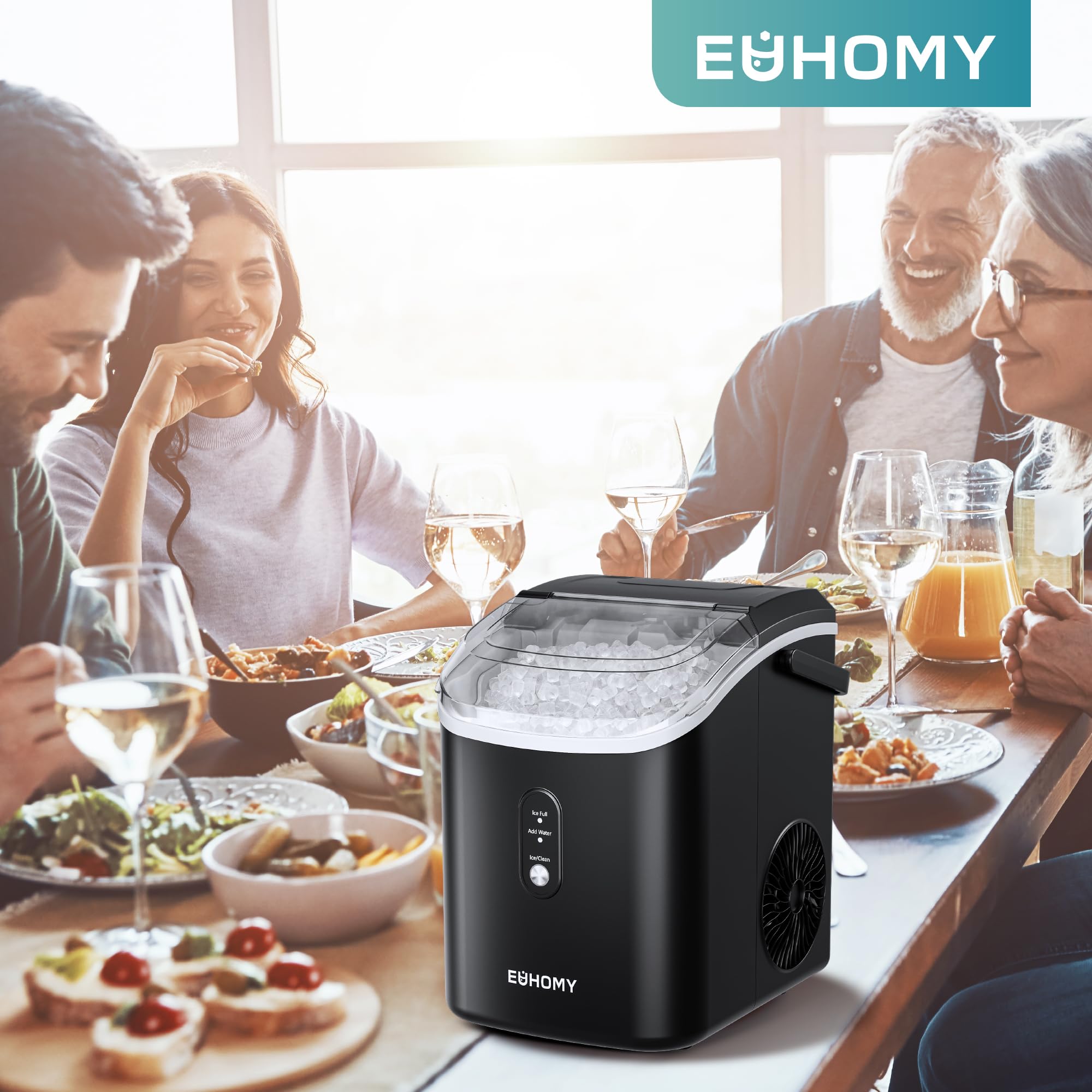 euhomy nugget ice maker, chewable pellet ice machine with handle, ready in 6 mins, 15.5kg/24h euhomy nugget ice maker, chewable pellet ice machine with handle, ready in 6 mins, 15.5kg/24h