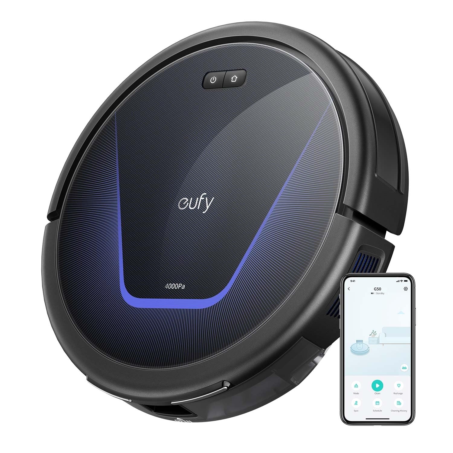 eufy g50 robot vacuum cleaner with 4,000 pa strong suction, pro detangle comb, roller brush eufy g50 robot vacuum cleaner with 4,000 pa strong suction, pro detangle comb, roller brush