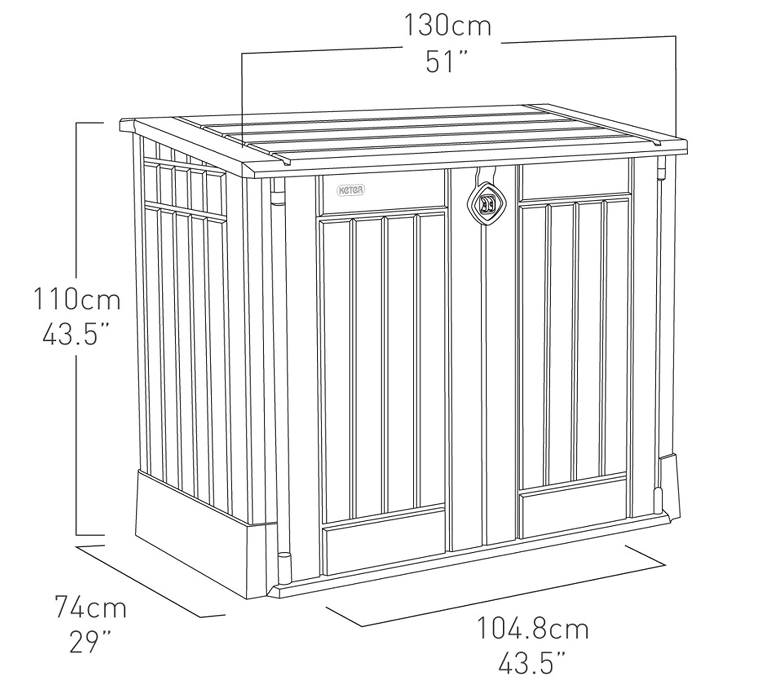 keter store it out midi outdoor garden storage shed, black and grey, 130 x 74 x 110 cm keter store it out midi outdoor garden storage shed, black and grey, 130 x 74 x 110 cm