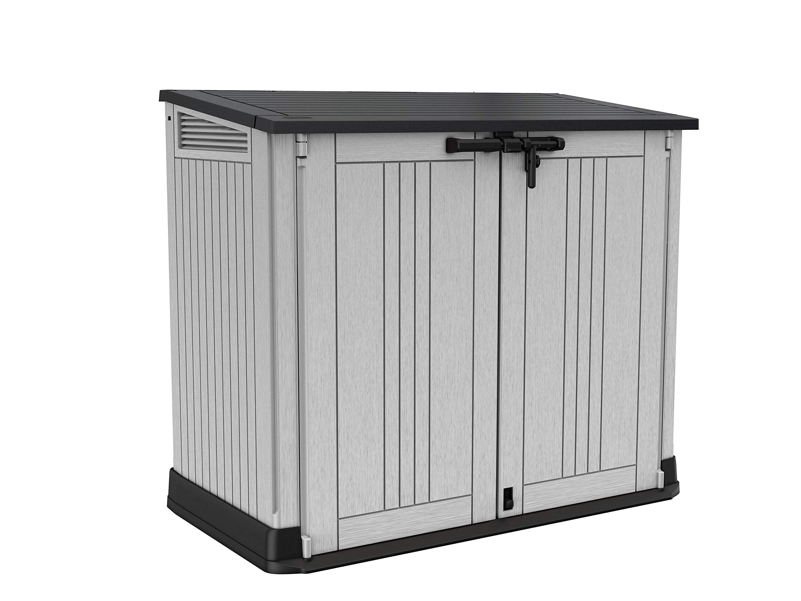 keter store it out nova outdoor garden storage shed, 32 x 71.5 x 113.5 cm, light grey with dark grey lid keter store it out nova outdoor garden storage shed, 32 x 71.5 x 113.5 cm, light grey with dark grey lid