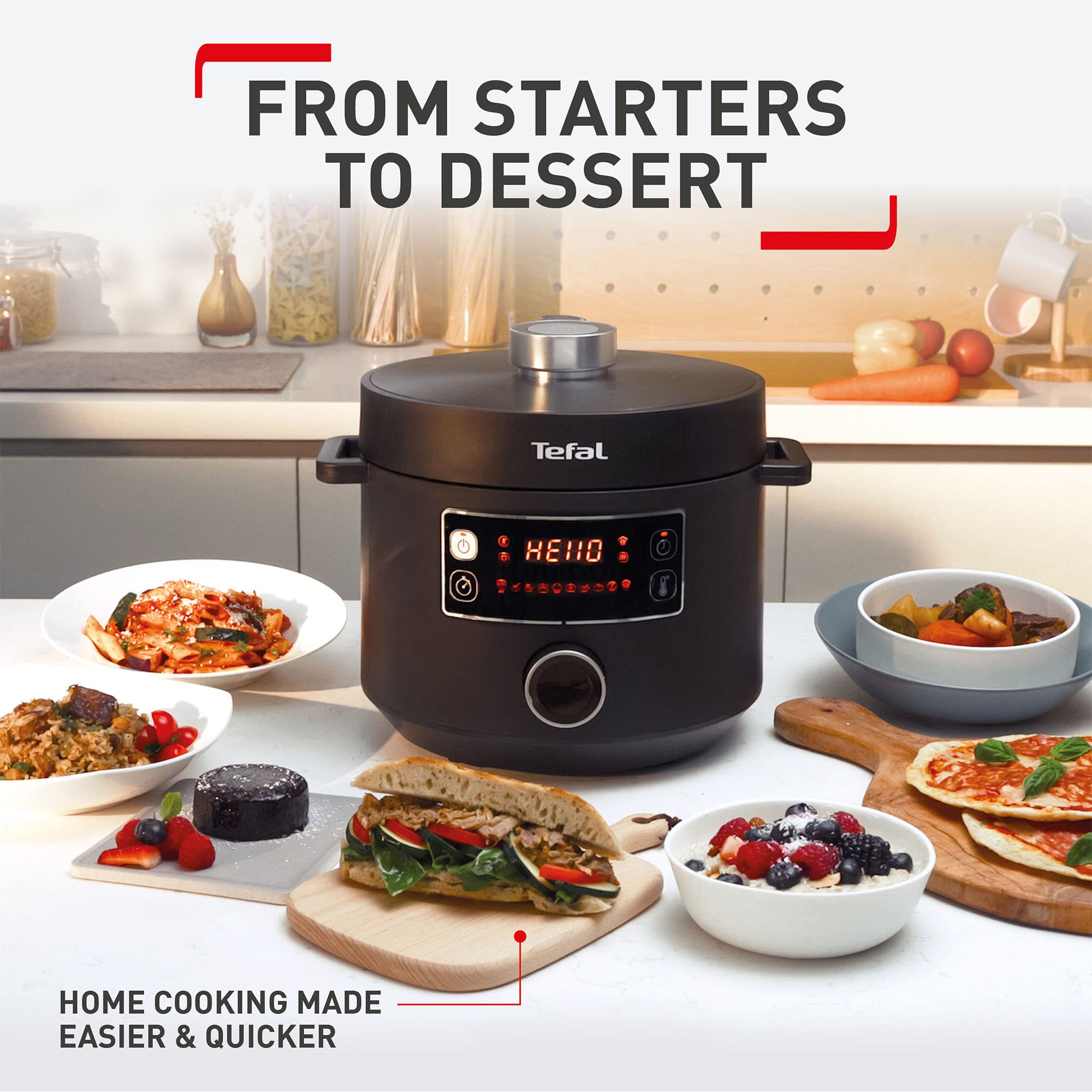 tefal turbo cuisine electric pressure cooker – 10 in 1 multi cooker, 4.8l capacity, 1000w power tefal turbo cuisine electric pressure cooker – 10 in 1 multi cooker, 4.8l capacity, 1000w power